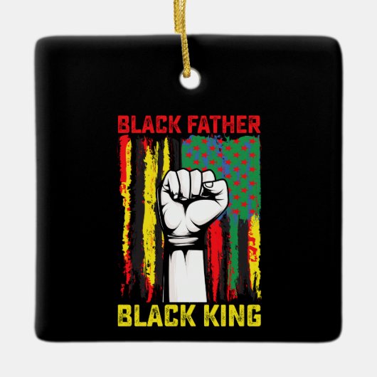 Juneteenth Zwarte Vader Dag Papa Koning Viert V Keramisch Ornament (Voorkant)