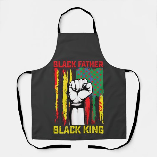 Juneteenth Zwarte Vader Dag Papa Koning Vrijheid V Schort (Voorkant)