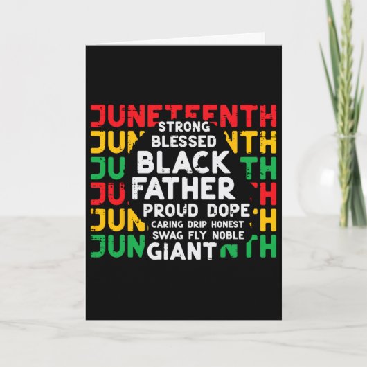 Juneteenth Zwarte Vaderdag Vader Zwart Afrikaans J Kaart (Voorkant)