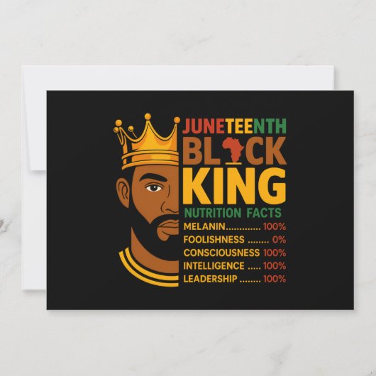 Juneteenth Zwarte Voedingsfeiten Trots Afrikaans  Kaart (Voorkant)