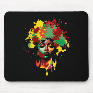 Juneteenth Zwarte Vrouw Afro Koningin Melanine Ver Muismat