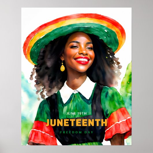 Juneteenth  zwarte vrouw poster (Voorkant)