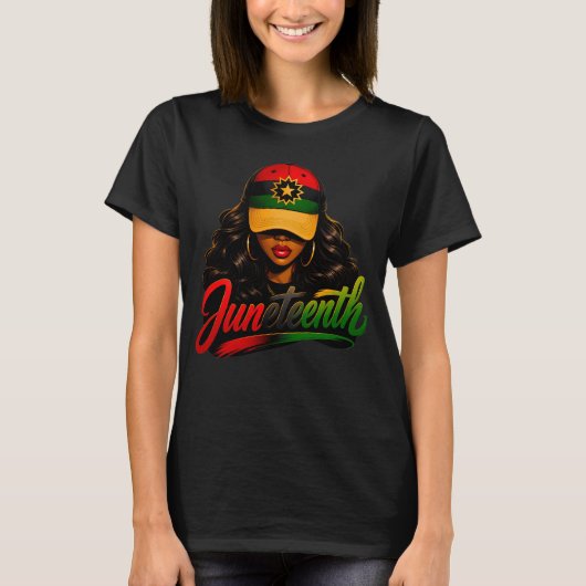 Juneteenth Zwarte Vrouwen Afro-Amerikaanse Geschie T-shirt (Voorkant)