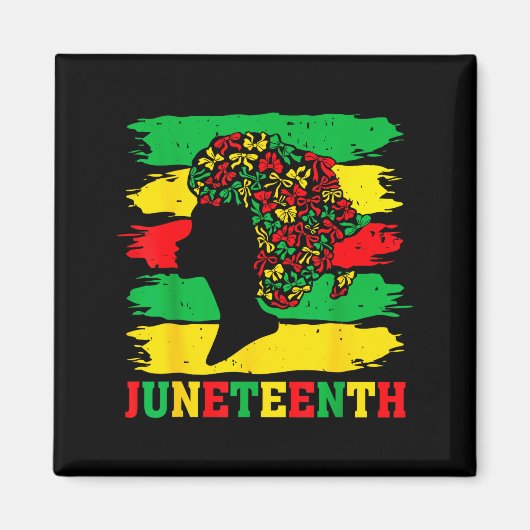 Juneteenth zwarte vrouwen afro coquette boog haar magneet (Voorkant)