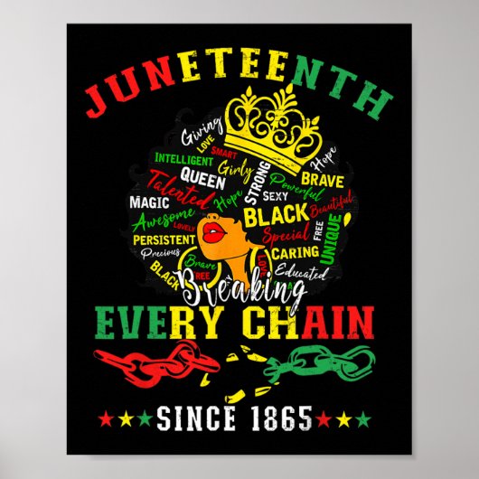 Juneteenth zwarte vrouwen breken sindsdien elke ke poster (Voorkant)