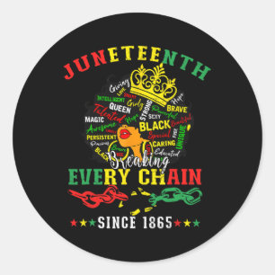 Juneteenth zwarte vrouwen breken sindsdien elke ke ronde sticker