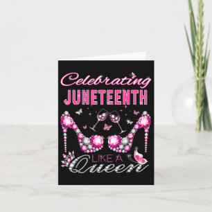 Juneteenth Zwarte Vrouwen Koningin Vier Onafhankel Kaart