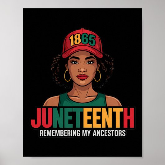 Juneteenth Zwarte Vrouwen Melanine Koningin Sinds Poster (Voorkant)