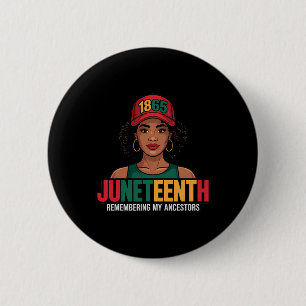 Juneteenth Zwarte Vrouwen Melanine Koningin Sinds Ronde Button 5,7 Cm