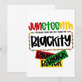 Juneteenth Zwartheid Zwart Zwart Zwart Grappig Save The Date (Voorkant / Achterkant)