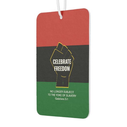 Juneteeth CELEBRATE FREEDOM  scripts Luchtverfrisser (Links)
