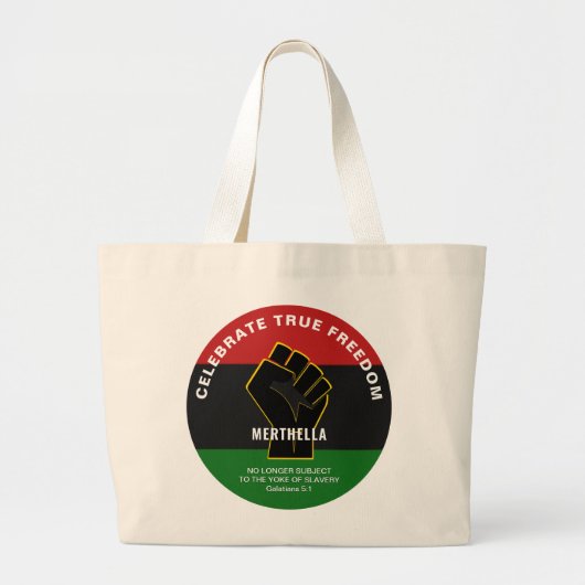 Juneteeth CELEBRATE TRUE FREEDOM Grote Tote Bag (Voorkant)