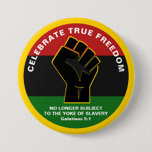 Juneteeth CELEBRATE TRUE FREEDOM Ronde Button 7,6 Cm