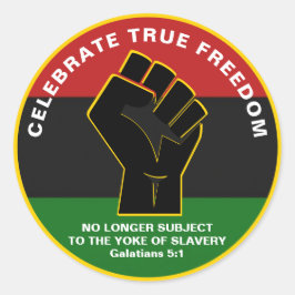 Juneteeth CELEBRATE TRUE FREEDOM Ronde Sticker