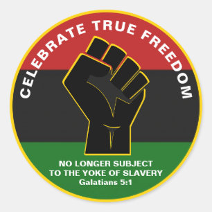 Juneteeth CELEBRATE TRUE FREEDOM Ronde Sticker