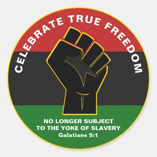 Juneteeth CELEBRATE TRUE FREEDOM Ronde Sticker (Voorkant)