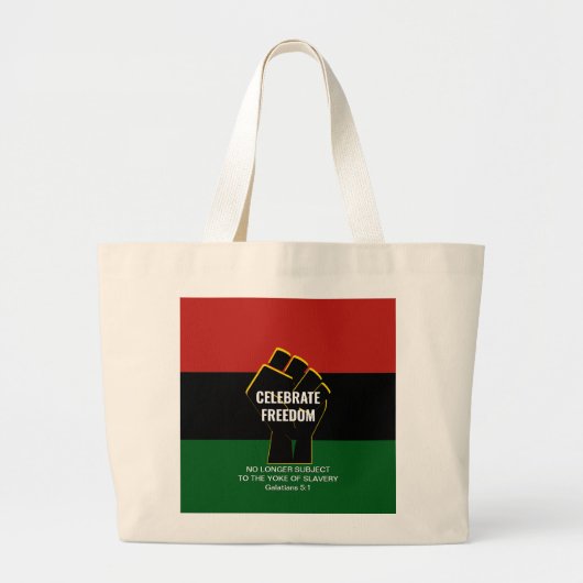 Juneteeth | VRIJHEID VAN CELEBRATEN | CHRISTELIJK Grote Tote Bag (Voorkant)