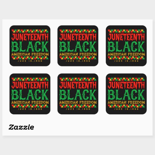 Juneteth Black American Freedom Vierkante Sticker (Vel)