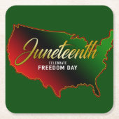 Juneteth Black Independence Kartonnen Onderzetters (Voorkant)
