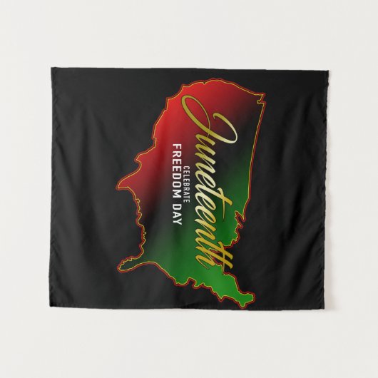 Juneteth Black Independence Wandkleed (Voorkant (horizontaal))