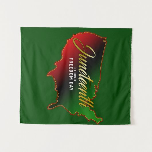 Juneteth Black Independence Wandkleed (Voorkant (horizontaal))