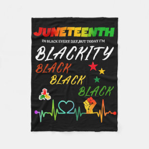 Juneteth Blackity Black History Afrika Fleece Deken