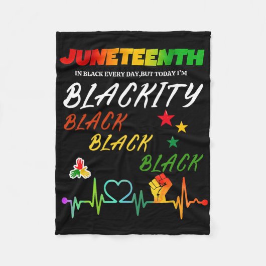 Juneteth Blackity Black History Afrika Fleece Deken (Voorkant)