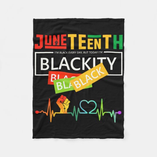 Juneteth Blackity Black History Afrika Fleece Deken (Voorkant)