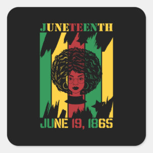 Junetetiende 19 juni 1865 Zwarte geschiedenis Vierkante Sticker