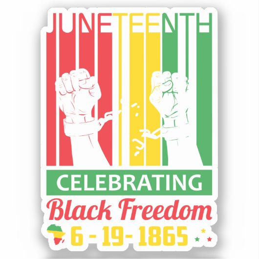 Junetetiende | 19 juni 1865 | Zwarte vrijheid Sticker (Voorkant)