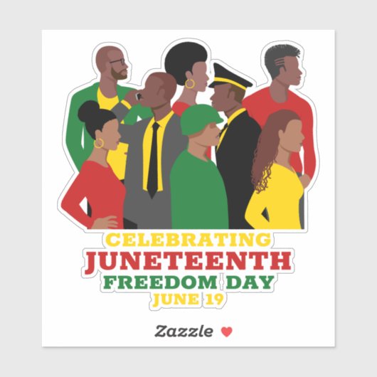 Junetetiende | Afrikaanse Amerikaanse Dag van de V Sticker (Vel)