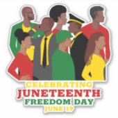 Junetetiende | Afrikaanse Amerikaanse Dag van de V Sticker (Voorkant)