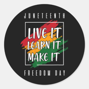Junetetiende Afrikaanse Amerikaanse zwarte geschie Ronde Sticker