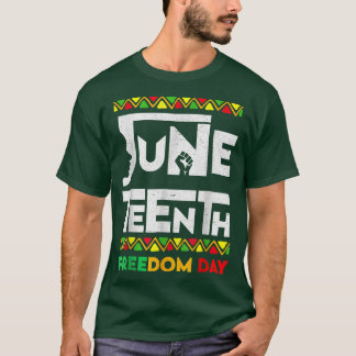 Junetetiende Afrikaanse Dag van de Vrijheid Zwarte T-shirt