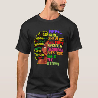 Junetetiende Afro Black History Pride April Girl S T-shirt