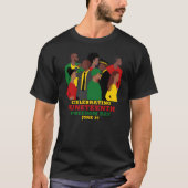 Junetetiende | Black van de Afrikaanse Amerikaanse T-shirt (Voorkant)