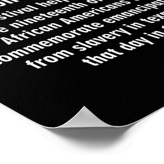 Junetetiende Definitie Zwarte geschiedenis Junetet Poster (Hoek)