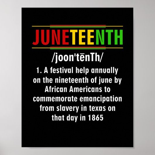 Junetetiende Definitie Zwarte geschiedenis Junetet Poster (Voorkant)