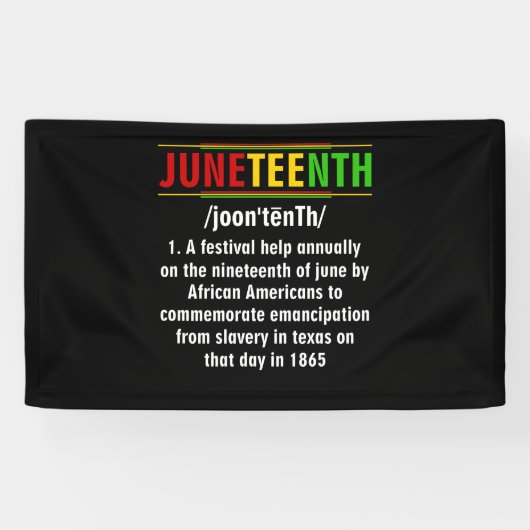 Junetetiende Definitie Zwarte geschiedenis Junetet Spandoek (Horizontaal)