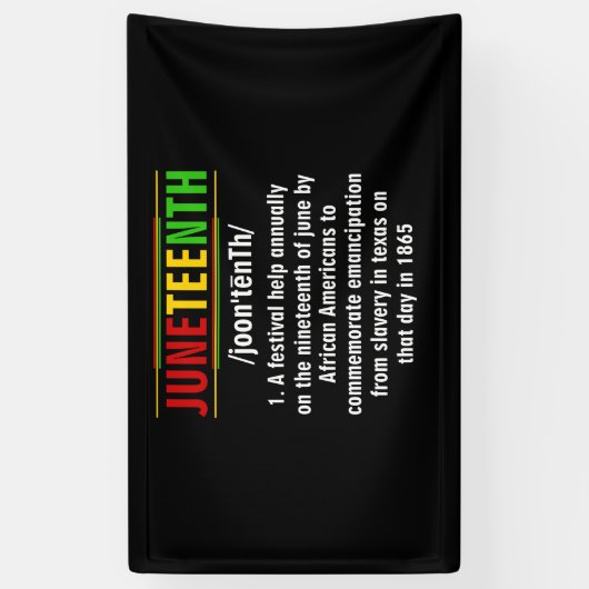 Junetetiende Definitie Zwarte geschiedenis Junetet Spandoek (Verticaal)