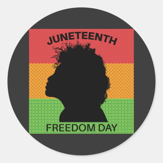 Junetetiende Freedom Day, vlagpatroon Ronde Sticker (Voorkant)