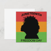 Junetetiende Freedom Day, vlagpatroon Save The Date (Voorkant / Achterkant)