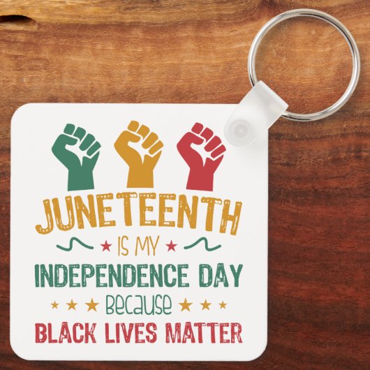 Junetetiende is mijn Onafhankelijkheidsdag Afrikaa Sleutelhanger (Achterkant)