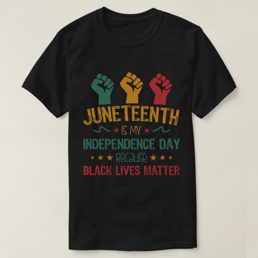 Junetetiende is mijn Onafhankelijkheidsdag Afrikaa T-shirt (Design voorkant)