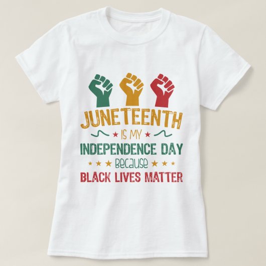 Junetetiende is mijn Onafhankelijkheidsdag Afrikaa T-shirt (Design voorkant)