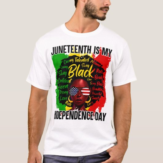 Junetetiende is mijn Onafhankelijkheidsdag Afrikaa T-shirt (Voorkant)