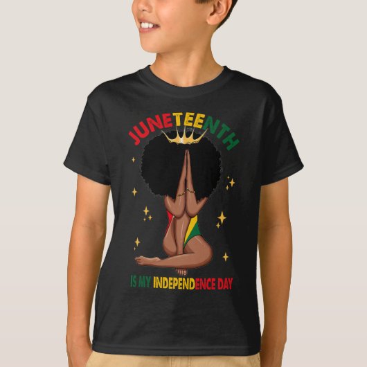 Junetetiende is mijn Onafhankelijkheidsdag - Black T-shirt (Voorkant)
