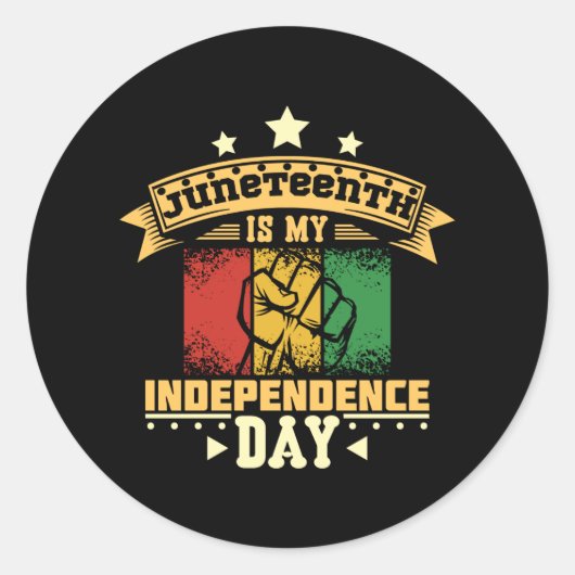 Junetetiende is mijn onafhankelijkheidsdag ronde sticker (Voorkant)