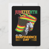 Junetetiende is mijn Onafhankelijkheidsdag Zwarte  Kaart (Voorkant)