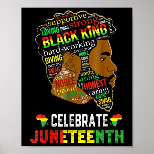 Junetetiende is mijn Onafhankelijkheidsdag zwarte Poster (Voorkant)